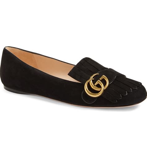 Gucci GG Marmont Fringe Flat (Women) 